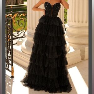 Clarisse 811045 Tiered Ruffle Long or Short Prom Dress / Gown / Formal Dress